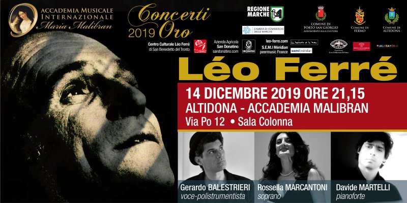 CONCERTI ORO - Malibran Canzone d'autore - LÉO FERRÉ - Rossella MARCANTONI soprano, Davide MARTELLI pianoforte - Tetes de bois trio
