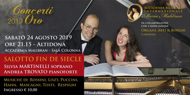CONCERTI ORO SALOTTO FIN DE SIECLE  SILVIA MARTINELLI Soprano - ANDREA TROVATO pianoforte