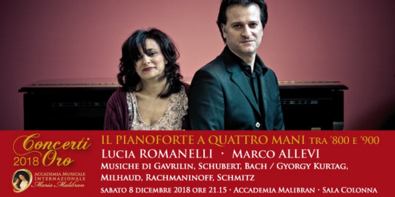 CONCERTI ORO IL PIANOFORTE A QUATTRO MANI tra ’800 e ’900 Duo pianistico LUCIA ROMANELLI - MARCO ALLEVI