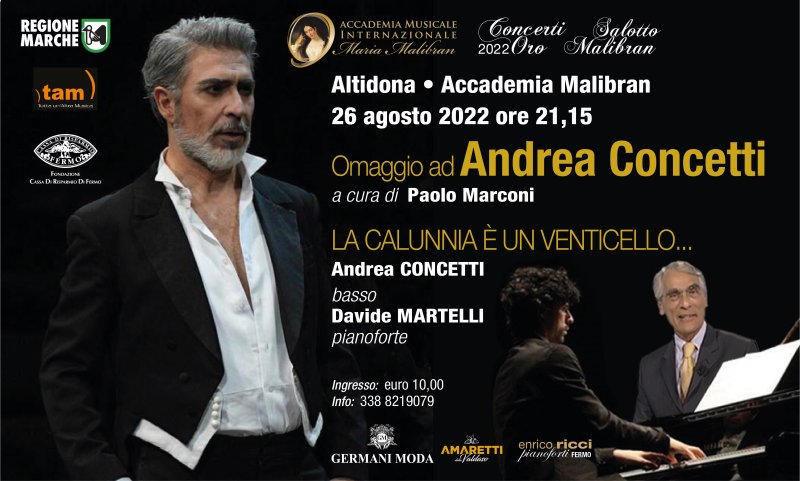 OMAGGIO AL CELEBRE BASSO MARCHIGIANO ANDREA CONCETTI NEL 30° ANNIVERSARIO DELLA CARRIERA OMAGGIO AL CELEBRE BASSO MARCHIGIANO ANDREA CONCETTI NEL 30° ANNIVERSARIO DELLA CARRIERA