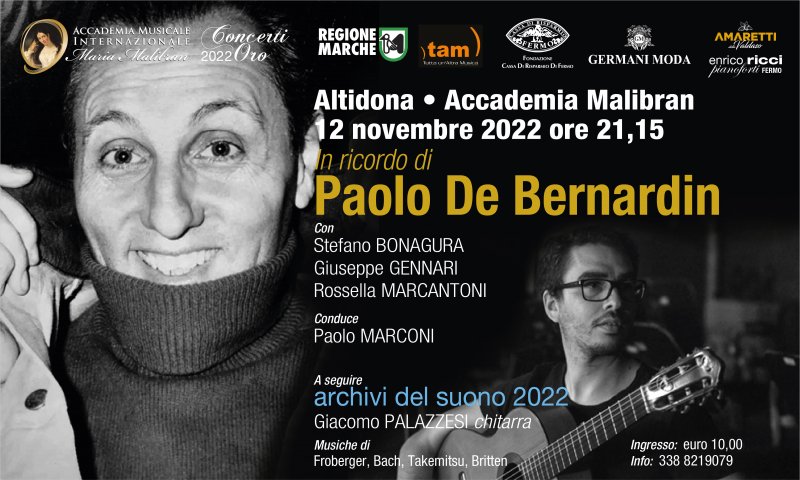 CONCERTI ORO - ARCHIVI DEL SUONO 2022 - IN RICORDO DI PAOLO DE BERNARDIN