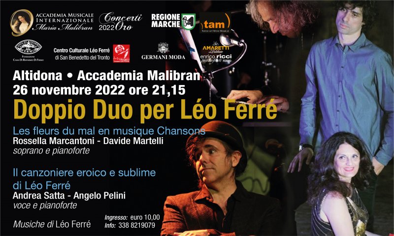 CONCERTI ORO - MALIBRAN CANZONE D'AUTORE - DOPPIO DUO PER LÉO FERRÉ CONCERTI ORO - MALIBRAN CANZONE D'AUTORE - DOPPIO DUO PER LÉO FERRÉ