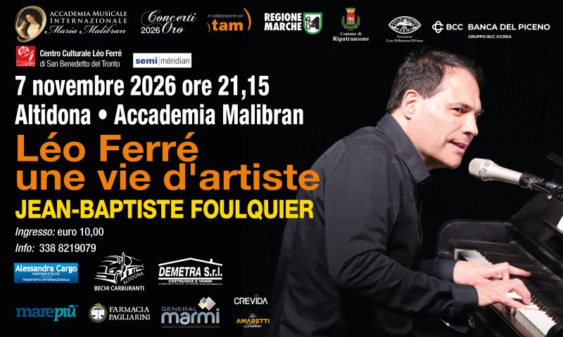 RECITAL LÉO FERRÉ, UNE VIE D'ARTISTE JEAN-BAPTISTE FOULQUIER, voce e pianoforte