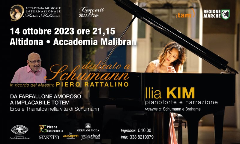 Recital della pianista ILIA KIM - DEDICATO A SCHUMANN - DA FARFALLONE AMOROSO A IMPLACABILE TOTEM - Eros e Thanatos nella vita di Schumann