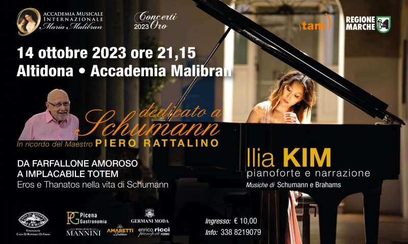 Recital della pianista ILIA KIM - DEDICATO A SCHUMANN - DA FARFALLONE AMOROSO A IMPLACABILE TOTEM Eros e Thanatos nella vita di Schumann Recital della pianista ILIA KIM - DEDICATO A SCHUMANN - DA FARFALLONE AMOROSO A IMPLACABILE TOTEM - Eros e Thanatos nella vita di Schumann