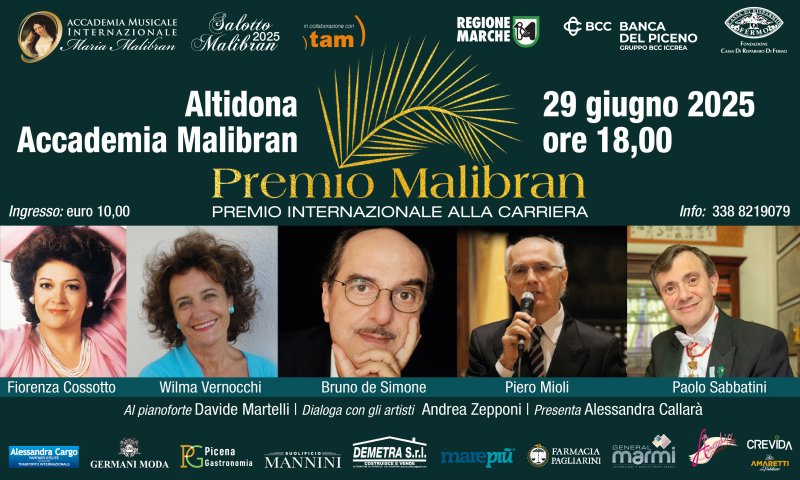 PREMIO INTERNAZIONALE MARIA MALIBRAN ALLA CARRIERA 2025 - Serata di gala